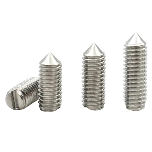 Supkancl 10 Stück M1.6 M2 M2.5 M3 M4 M5 M6 A2-70 304 Edelstahl Schlitzkopf Konisches Ende Kegelspitze Madenschraube(5mm,M1.6 x10pcs) von Supkancl