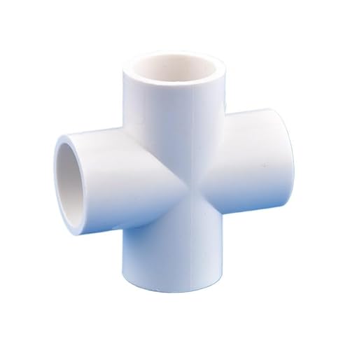 Supkancl 1PC 20/25/32/40/50mm PVC Rohr Kreuz Stecker Stecker Garten Bewässerung System armaturen Wasser Rohr 4 Weg Joint(White,Inner Dia 40mm) von Supkancl