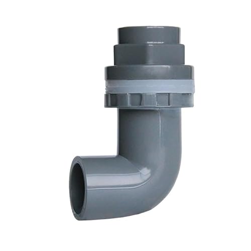 Supkancl 1PC I.D20~50mm PVC Aquarium 90° Ellenbogen Drainage Anschluss Fisch Tank Überlauf Gelenke Wasser Einlass Auslass Versorgung Rohr(Szary,ID 50mm) von Supkancl
