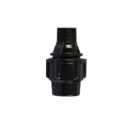 Supkancl 1PC Kunststoff PE Leitungswasser Bewässerung Wasserrohr Schnellverbinder Weiblich Außengewinde for Rohr 20mm 25mm 32mm 40mm 50mm 63mm(Black-Male Thread,20mm) von Supkancl