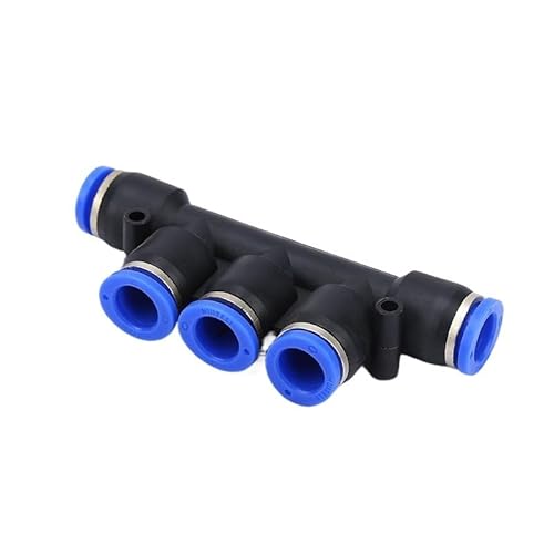 Supkancl 1PC Schnellverbinder Kunststoff 5-Wege Variabler Durchmesser Wasserrohr Schnelleinsatz Luftschlauch Weiches PU-Rohr 4 6 8 10 12mm(PK-4) von Supkancl