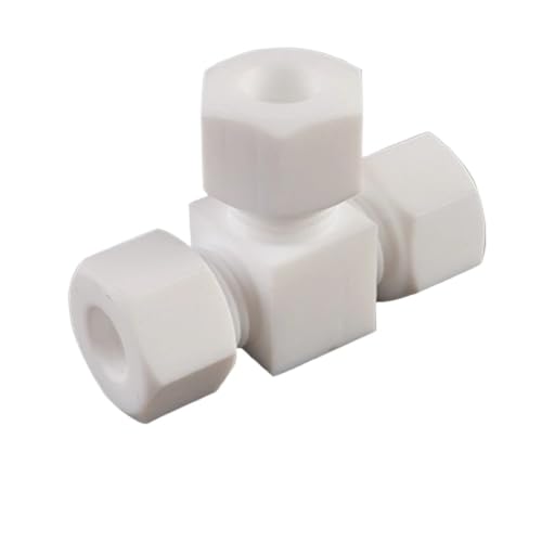 Supkancl 1PC T 3 Wege 2 3 4 6 8 10 12-24mm 1/16 "1/8" 1/4 "3/8" 1/2 "3/4" 1 "Zoll OD Rohr Kompression Union Fitting PTFE Koppler Stecker(8mm-1l8 BSP- 8mm) von Supkancl