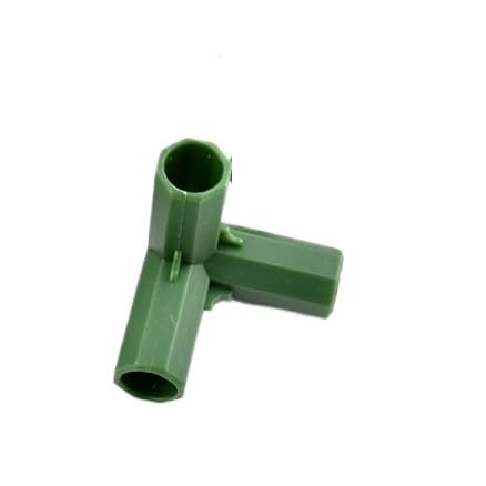 Supkancl 2/10/20Pcs 11mm Garten Gewächshaus Rahmen Rohrverbinder Grün Gartenarbeit Pflanzenpfähle Kanten Ecke Joint(Three-Way,2Pcs) von Supkancl