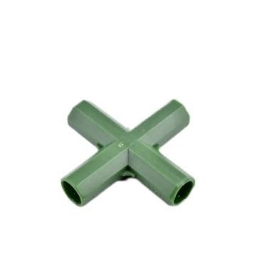Supkancl 2/10/20Pcs Grün/Schwarz Garten Pflanzen Unterstützung Stecker 3/4-weg Gewächshaus Rahmen Rohr Joint(Flat Four-Way A,10Pcs) von Supkancl