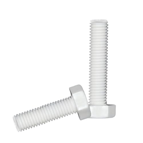 Supkancl 2/5/10 Stück Polypropylen-isolierte Kunststoff-Sechskantschraube M8 M10 M12 M14 M16 M20 PP-Sechskantschraube zur Verwendung bei der Wärme-/Stromisolierung(M10x65mm-5Pcs) von Supkancl