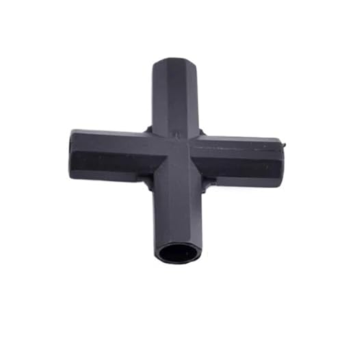 Supkancl 2 STÜCKE 11mm Schwarz Blume Stehen Stecker Garten Gewächshaus Pol Joint Gartenarbeit Anschluss Armaturen(11mm Flat Four-Way) von Supkancl