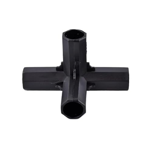 Supkancl 2 STÜCKE 11mm Schwarz Blume Stehen Stecker Garten Gewächshaus Pol Joint Gartenarbeit Anschluss Armaturen(11mm Four-Way) von Supkancl