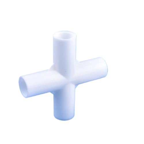 Supkancl 2 STÜCKE 12mm Weiß Rohrverbinder 60° 90° 120° 135° T-Stück Winkelstück Gerade Verbindung DIY Verbindungsstücke Kleiderschrank Haken Adapter(90 Degree Four-Way) von Supkancl