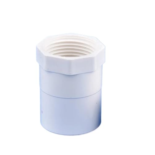Supkancl 2 Stücke Weiß PVC Gerader Verbinder Gartenbewässerung Wasserversorgung Rohrverbindung 1/2 "~ 1,5" Männlichen/Weiblichen Gewinde Auf 20/25/32/40/50mm(Style C,25mm) von Supkancl