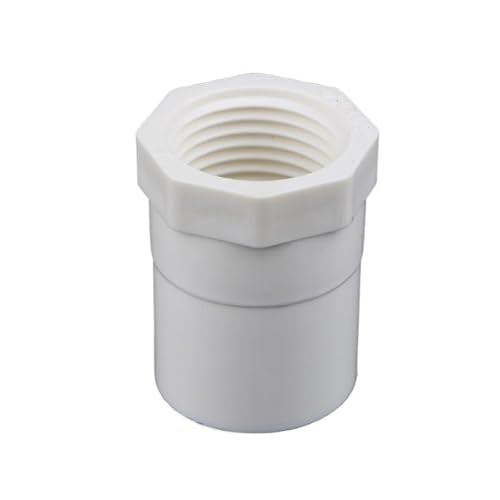 Supkancl 2 stücke 20/25/32/40/50 Mm PVC Innengewinde Gerade Stecker Wasser Rohr Joint Aquarium Teile Garten Bewässerung Adapter(White,1 1l4 inch-40mm) von Supkancl