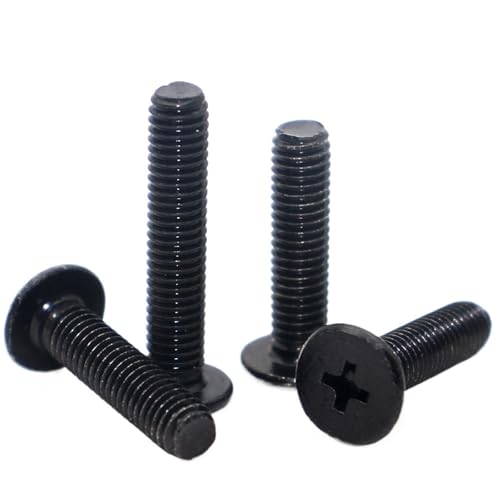 Supkancl 5/10/25 Stück M1.6 M2 M2.5 M3 M4 M5 M6 2 mm - 40 mm Schwarz 304 Edelstahl Kreuz Ultradünne Flachkopfschraube Bolzen for Laptop(5mm,M2.0 (25pcs)) von Supkancl
