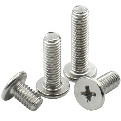 Supkancl 5/10 Stück M1.4 M1.6 M2 M2.5 M3 M4 M5 M6 M8 cm 304 Edelstahl Ultradünne superflache Kreuzschraubenschraube mit Waferkopf(20mm,M2.5 x10pcs) von Supkancl