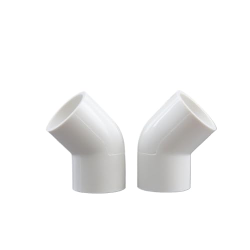Supkancl 5 STÜCKE 20/25/32/40/50mm PVC 45 Grad Ellenbogen PVC Fitting Möbel Rohrverbinder DIY Regal Garten Unterstützung(White,32mm) von Supkancl