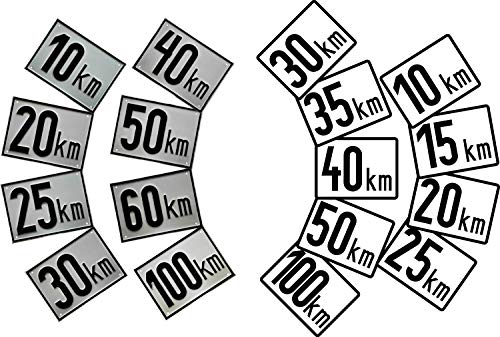 Km/h Geschwindigkeitsaufkleber-tafel Traktoranhänger 15x20cm - (20km/h - Alu-Tafel) von Suplimentar