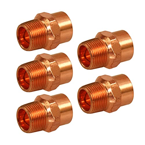 Everflow CCMA0034-5 Male Adapter Fitting Sweat x MIP Anschlüsse, Kupfer, 3/4 von Supply Giant