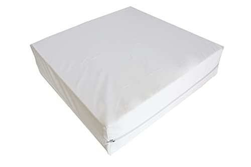 Gel Gelschaum Sitzkissen Anti Dekubitus Sitzpolster 40 x 40 x 5 cm Memory Foam für Gartenmöbel Auto Bürostuhl Kissen Rücken Polster (RG 85 (weich bis mittel) mit Outdoor / Inkontinenz Bezug weiß) von Supply24 since 2004