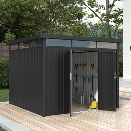 Metall Gartenhaus Lyon Geräteschuppen Fahrradgarage Gerätehaus anthrazit für Fahrräder Geräte Werkzeug von Supply24 since 2004