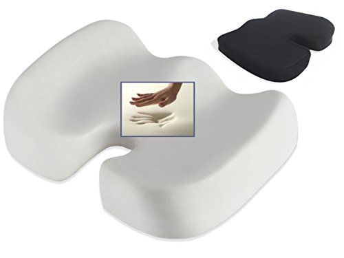 Viskoelastisches viscoelastisches Sitzkissen schwarz 45 x 36 x 8 cm Memory Schaum Visco Visko Steißbein Kissen coccyx für Rollstuhl Bürosessel Chefsessel Auto LKW Bus Dekubitus Sitzpolster für Reise von Supply24 since 2004