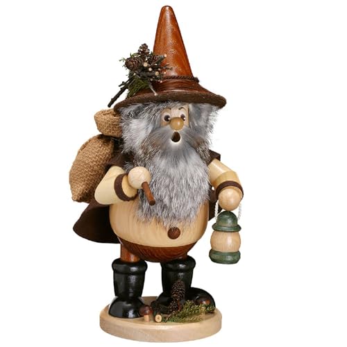 Drechselwerkstatt Uhlig R?ucherm?nnchen Waldwichtel Wanderer, Natural - 25cm - Original Erzgebirge R?uchermann von Drechselwerkstatt Uhlig