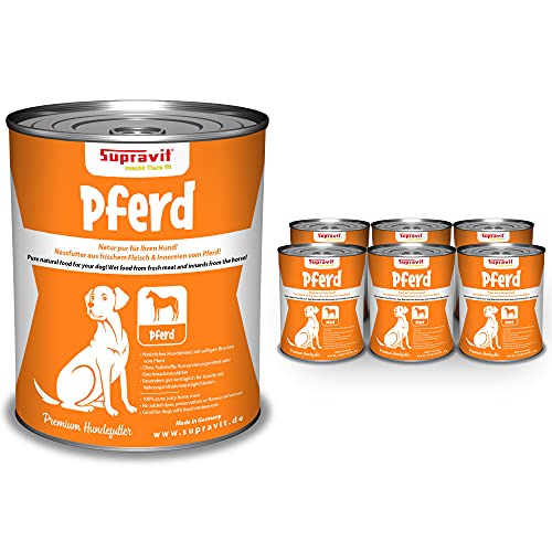 Supravit I Nassfutter mit Pferd für Hunde I hoher Fleischanteil I Set 6 x 820g schmackhaftes Nassfutter Hund I Hundefutter getreidefrei I gut verträglich & leicht verdaulich Supravit I Nassfutter mit Pferd für Hunde I hoher Fleischanteil I Set 6 x 820g schmackhaftes Nassfutter Hund I Hundefutter getreidefrei I gut verträglich & leicht verdaulich von Supravit