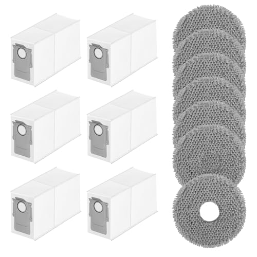 12 Stück Zubehör kompatibel mit Roborock Qrevo Curve/Qrevo S/Qrevo Pro/Qrevo MaxV Staubsauger, Staubbeutel Wischtücher Wischpads Zubehörset Kehrroboter Saugroboter Ersatzteile von Suprbee