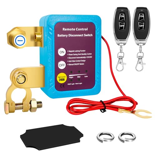 Drahtloser Ferngesteuerter Auto Trennschalter: Batterie Trennschalter 12V 240A, Batterietrennschalter 12V Mit Fernbedienung, Batterie Kill Switch Anti-Diebstahl, für Auto, RV, ATV, LKW, Boot Drahtloser Ferngesteuerter Auto Trennschalter: Batterie Trennschalter 12V 240A, Batterietrennschalter 12V Mit Fernbedienung, Batterie Kill Switch Anti-Diebstahl, für Auto, RV, ATV, LKW, Boot von Suprbee