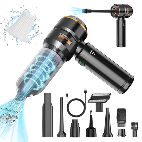 Handstaubsauger Akku, 18000Pa 4 in 1 Auto Staubsauger Kabellos, Autostaubsauger Stark, Mini Staubsauger Wiederaufladbarer für Auto PC Sofa Büro Tierhaar Reinigung, Ritzen Ecken von Suprbee