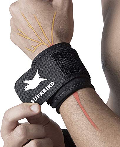 SUPRBIRD Handgelenk Bandagen, Handgelenkstütze, Handgelenkband, Handbandage Rechts und Links, Handgelenkbandage Fitness mit Klettverschluss, Atmungsaktivem Handgelenk Karpaltunnelsyndrom Verstauchung von SUPRBIRD