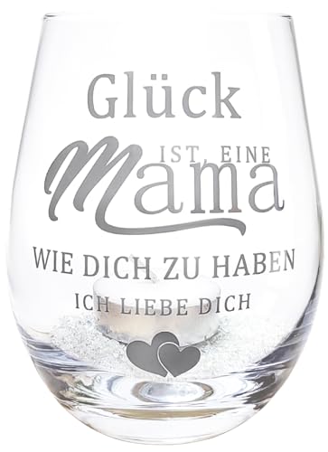 Coole Muttertagsgeschenk, Windlicht mit Spruch - Glück Ist, Eine Mama WIE Dich ZU HABEN - Mit Kerze, Personalisierte Geschenke Mama, Teelichthalter als Muttertagsgeschenke für Beste Mama Der Welt von SupreLuck