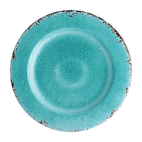 Supreme Housewares Crackle Teller aus Melamin, 27,9 cm, Türkis, 6-teilig von Supreme Housewares