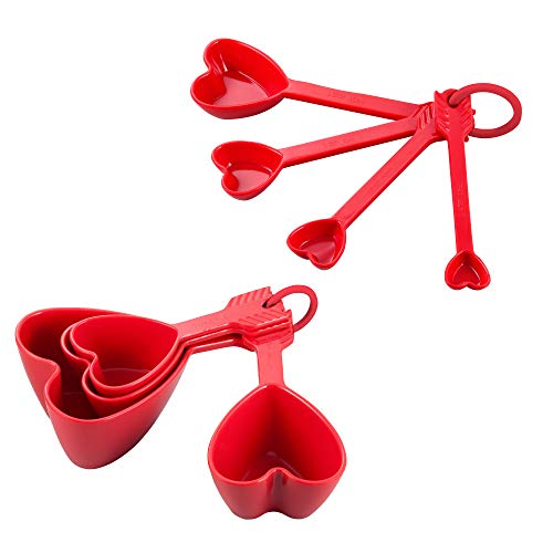Supreme Housewares Herz-Messbecher und Löffel-Set für den Innen- und Außenbereich, Party, Hochzeit, Geburtstag, Valentinstag und den täglichen Gebrauch von Supreme Housewares