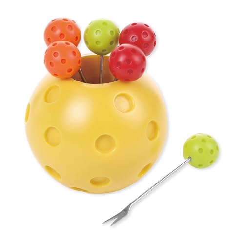 Supreme Housewares Pickleball Cocktail-Picker-Set mit Halter, wiederverwendbare Vorspeisen-Gabeln für Käse, Obst, Snacks, Party oder Bar, Polyresin-Halter und 6 Edelstahl-Plektren Supreme Housewares Pickleball Cocktail-Picker-Set mit Halter, wiederverwendbare Vorspeisen-Gabeln für Käse, Obst, Snacks, Party oder Bar, Polyresin-Halter und 6 Edelstahl-Plektren von Supreme Housewares