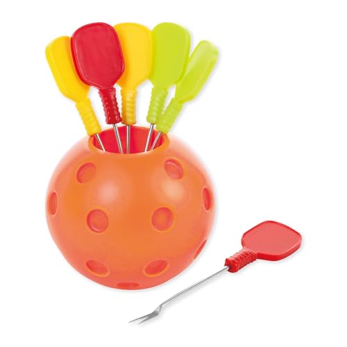 Supreme Housewares Pickleball Paddles Cocktail-Picker-Set mit Halter, wiederverwendbare Vorspeisen-Gabeln für Käse, Obst, Snacks, Party oder Bar, Polyresin-Halter und 6er-Pack Edelstahl-Plektren Supreme Housewares Pickleball Paddles Cocktail-Picker-Set mit Halter, wiederverwendbare Vorspeisen-Gabeln für Käse, Obst, Snacks, Party oder Bar, Polyresin-Halter und 6er-Pack Edelstahl-Plektren von Supreme Housewares