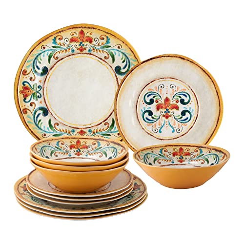 Tuscany Geschirr-Set, Melamin, 12 Stück von Supreme Housewares