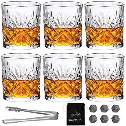 Crystal Whisky Gläser 6 Stück Whiskey Gläser 6er Set 30cl/300ml-Schwere Old Fashioned Whiskey Gläser für Scotch, Bourbon & Altmodische Cocktails Whisky-Geschenk für Männer-Vatertagsgeschenk-Bar-Set von SuproBarware