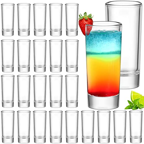 Schnapsgläser-Set, 24 Stück 60ml, transparent, hohe Spirituosen, mit schwerem Boden, runde Schnapsgläser, wiederverwendbar, für Probierungen, Wodka, Cocktails, Espressos, Liköre, Tequila, Partygläser von SuproBarware