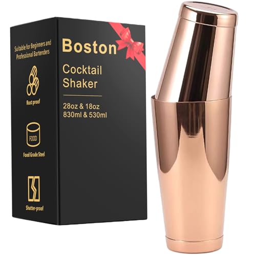 Stainless Steel Pro Boston Shaker – 2-teiliges ungewichtetes Martini-Getränke-Shaker-Set für Barkeeper – Kupfer Stainless Steel Pro Boston Shaker – 2-teiliges ungewichtetes Martini-Getränke-Shaker-Set für Barkeeper – Kupfer von SuproBarware