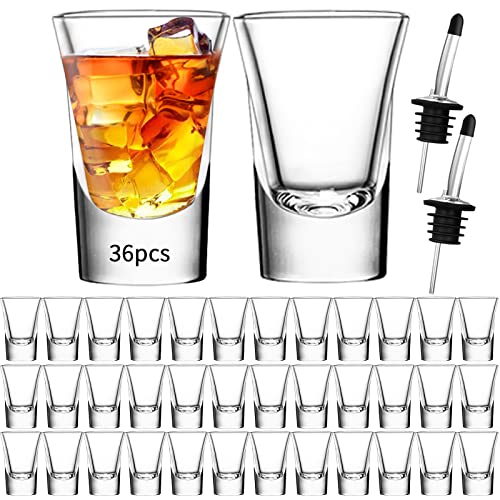 SuproBarware 36 Schnapsgläser 35ml/3.5cl, Shotgläser, Shot Gläser für Tequila, Wodka, Ouzo, Likör etc. Idee für Party. Spülmaschinenfest.Transparent von SuproBarware