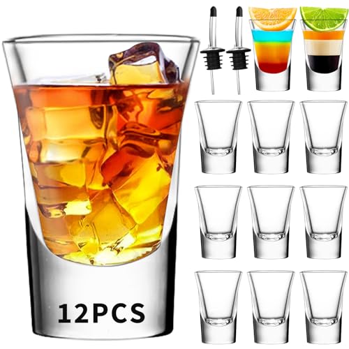 SuproBarware Schnapsgläser 35ml/3.5cl, Shotgläser, 12er Shot Gläser für Tequila, Wodka, Ouzo, Likör etc. Idee für Party. Spülmaschinenfest.Transparent von SuproBarware