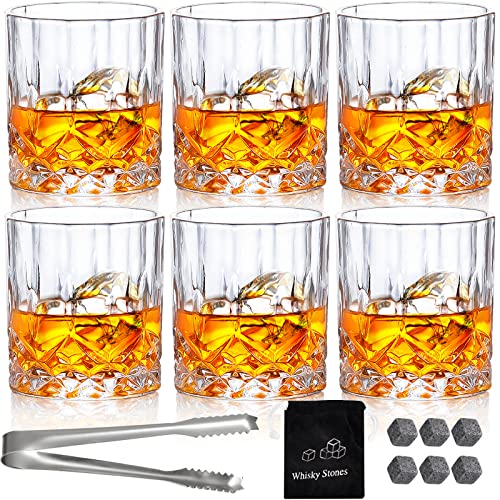 Whiskygläser Set mit 6 Vintage-Whiskygläsern, 300 ml, Kristallglasbecher, Trinkgläser, Bourbon, Brandy, Rum, Cocktail, Zuhause, Bar, Party von SuproBarware