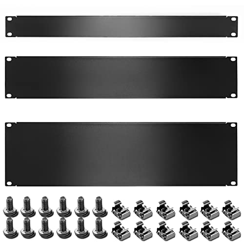 1U 2U 3U Blank Rack Mount Panel, Spacer Black Rack Mount Cover Stützstange für Gehäuse Netzwerk Schrank Kabel Management Bar Slot (1U 2U 3U) von Suprwin