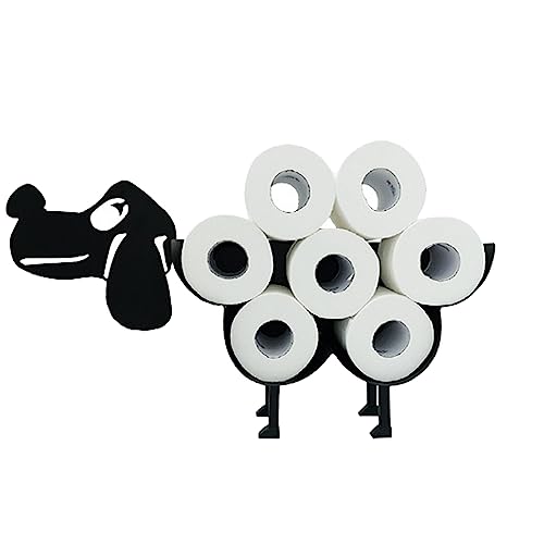 Dekoratives Toilettenpapierhalter für Hunde, niedliches lustiges Toilettenpapier, Aufbewahrungsständer, Eisenrolle, Papieraufbewahrung, Badezimmer, Küchenzubehör (schwarzer Hund) von Suprwin
