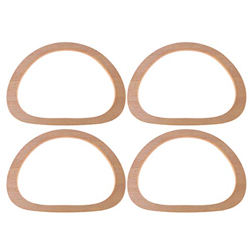 4 StüCk Holz Taschengriffe Oval D-Form Handtaschenhenkel Ersatz FüR Diy Handtaschen ZubehöR, Ideal FüR GeldböRsen Und Handgefertigte Taschen von Supvox