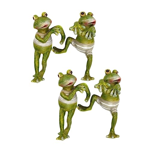 4 Stück Lustige Frösche Figuren Frosch Figur Deko Kantensitzer Frosch Spielfigur Pfostenhocker Frosch Kantenhocker Figuren Frosch Skulptur Frosch Dekofigur Frösche Deko Moos Modell von Supvox