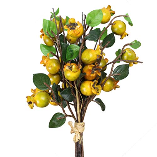 SUPVOX Künstliche Hagebuttenbeeren, Granatapfel für Dekoration zu Hause (rot), gelb, M von Supvox