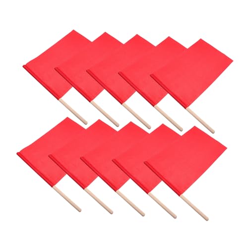 SUPVOX 10 Stück Kleines Handflaggen Tragbare Handwinker Flaggen Dekorative Fähnchen für Partys Schulveranstaltungen und Rote Fahnen von Supvox