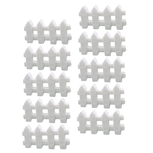 SUPVOX 10 Stück Teiliges Miniatur Zaunset Weißem Resin für DIY Mikrolandschaften Dekorativer Mini Gartenzaun für Sukkulenten Puppenhäuser und Blumenpötte Kindgerechtes Bastelzubehör von Supvox