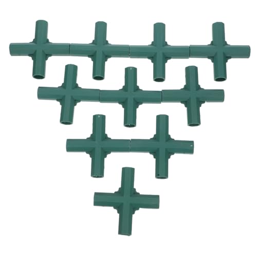 SUPVOX 10 Stück Teiliges PVC Kreuzverbinder für Gewächshausrahmen Robustes Gartengeräte Zubehör Uv-beständig Werkzeugfreie Installation für DIY Pflanzenstützen und Regalsysteme von Supvox