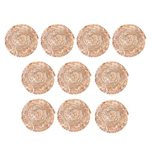 SUPVOX 10 stücke Mini strohhüte Miniatur Handwerk Puppe strohhüte Ornamente für DIY schmuck zubehör Handwerk Dekoration 5 4 cm von Supvox