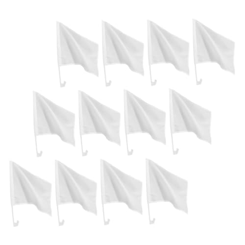 SUPVOX 12 Stück Teiliges Weiße DIY Handflaggen mit Stab Blanko Fahnen für Festival Veranstaltung Auto Fensterdekoration Vielseitige Selbst Gestaltbare Fahnen zum Winken und von Supvox